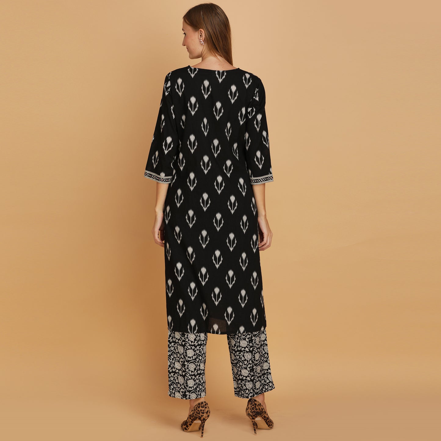 Black Printed Kurta Set